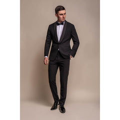 Aspen – Schwarzer zweiteiliger Smoking-Hochzeitsanzug für Herren