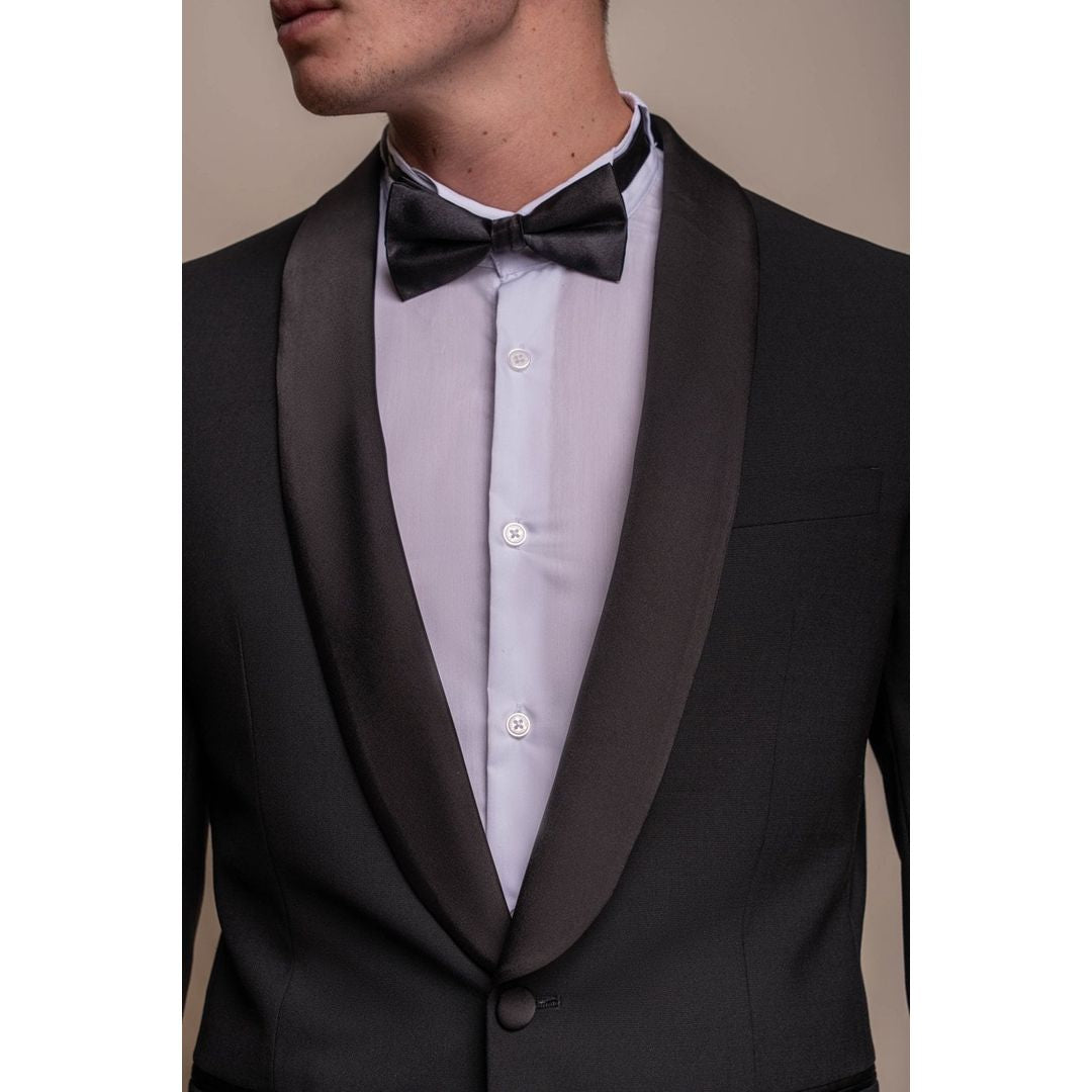 Aspen – Schwarzer zweiteiliger Smoking-Hochzeitsanzug für Herren