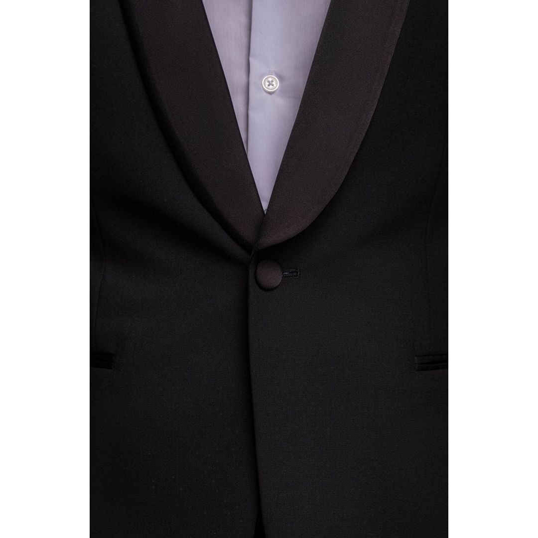 Aspen - Men's Black Tuxedo 2 Piece Wedding Suit