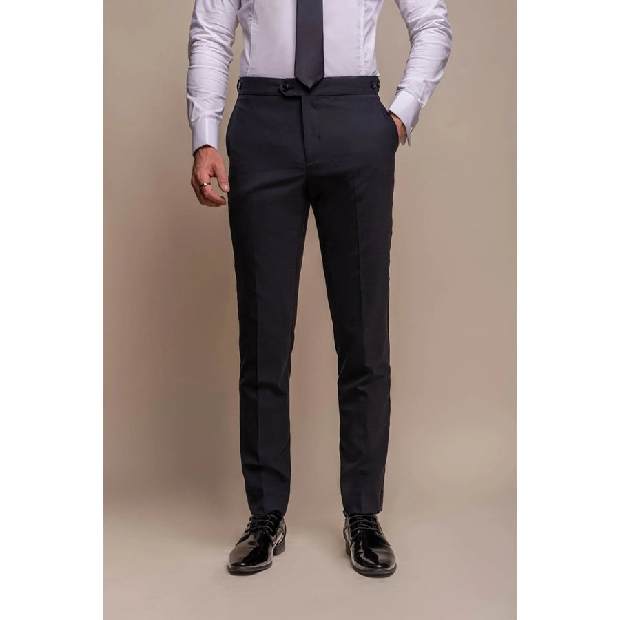 Aspen – Schlichte marineblaue klassische Herrenhose - House of Cavani - 1
