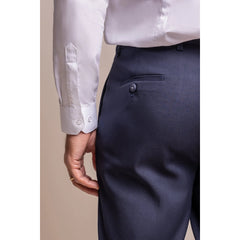 Baresi - Men's Plain Navy Classic Trousers