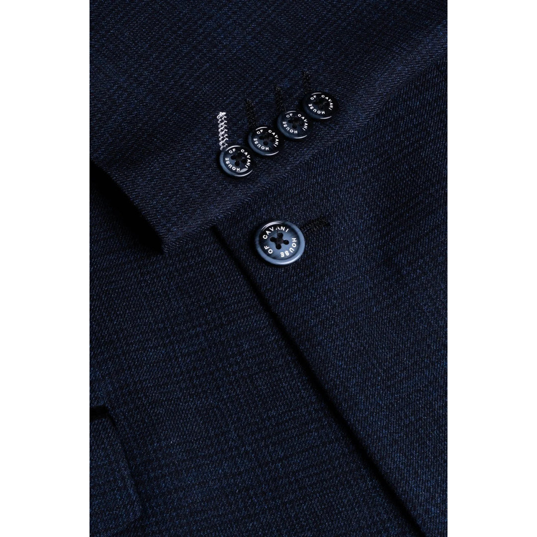 Caridi - Giacca da Uomo in Tweed Blu Scuro
