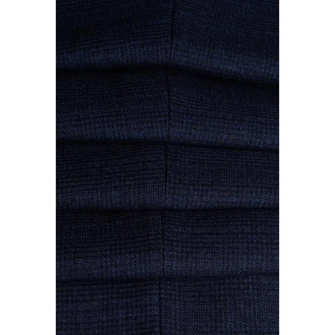 Caridi - Gilet da Uomo in Tweed Blu Scuro