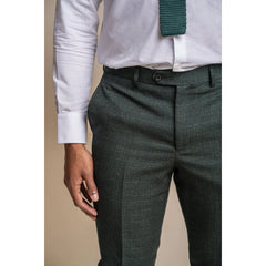 Caridi - pantalones de tweed de oliva para hombres