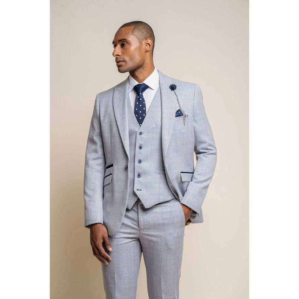 Caridi - Blazer de boda azul claro para hombres