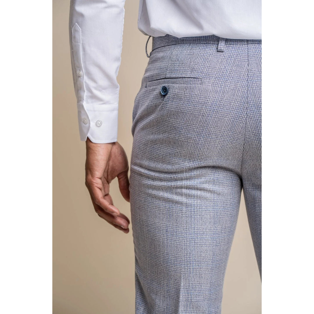 Caridi - Men's Light Blue Wedding Trousers