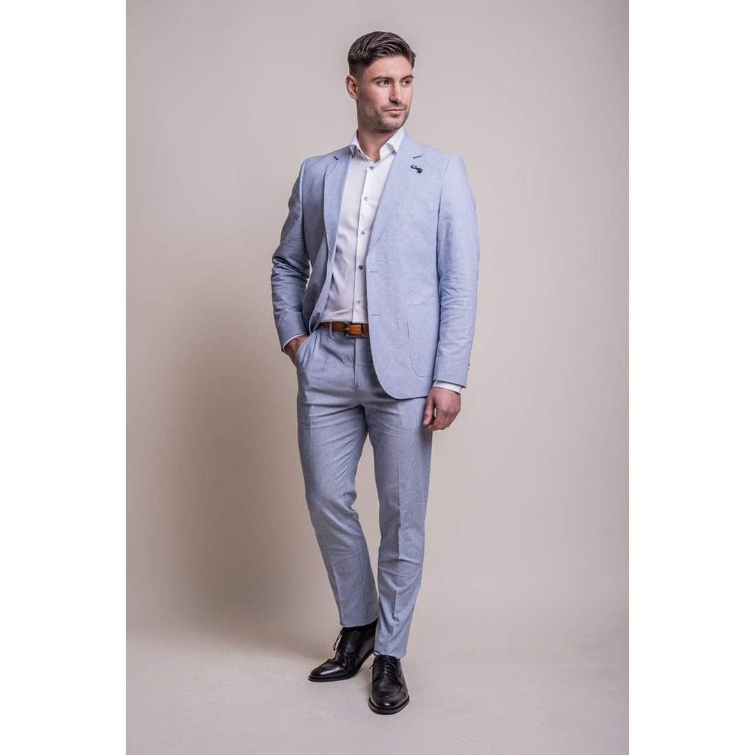 Fredrik - traje de boda de 2 piezas de verano azul para hombres
