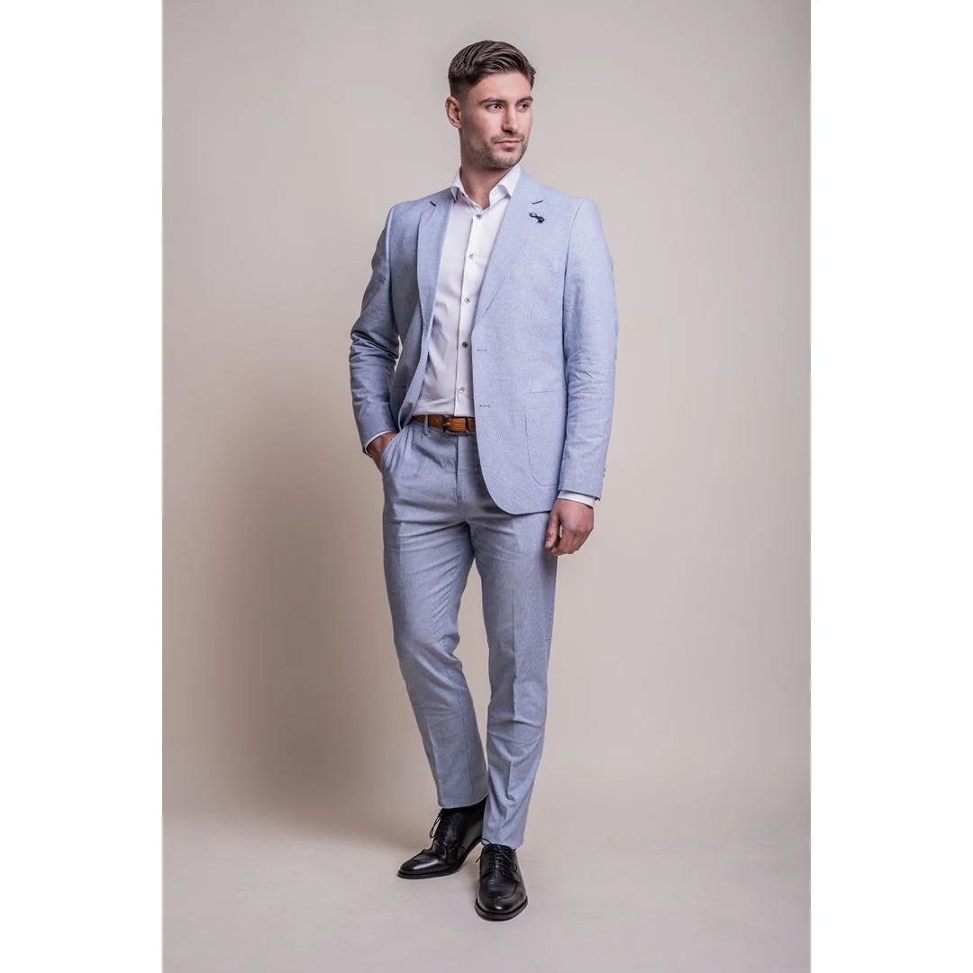 Fredrik - Blazer y pantalones azules de verano para hombres