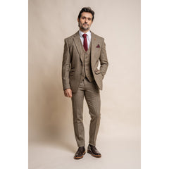 Gaston - Men's Check Olive Green Blazer Waistcoat and Trousers