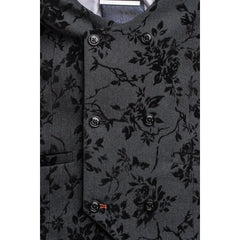 Georgi - Men's Black Floral Waistcoat