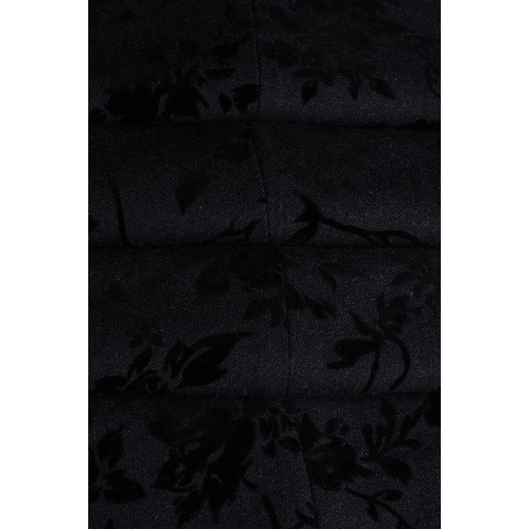 Georgi - Men's Black Floral Waistcoat