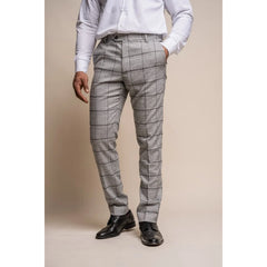 Ghost - Men's Grey Tweed Checked Trousers