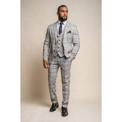 Ghost - Men's Grey Black Check Blazer Waistcoat and Trousers