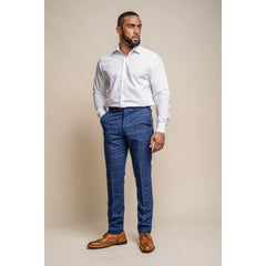 Pantalon homme tweed effet laine carreaux vintage classique longueur standard