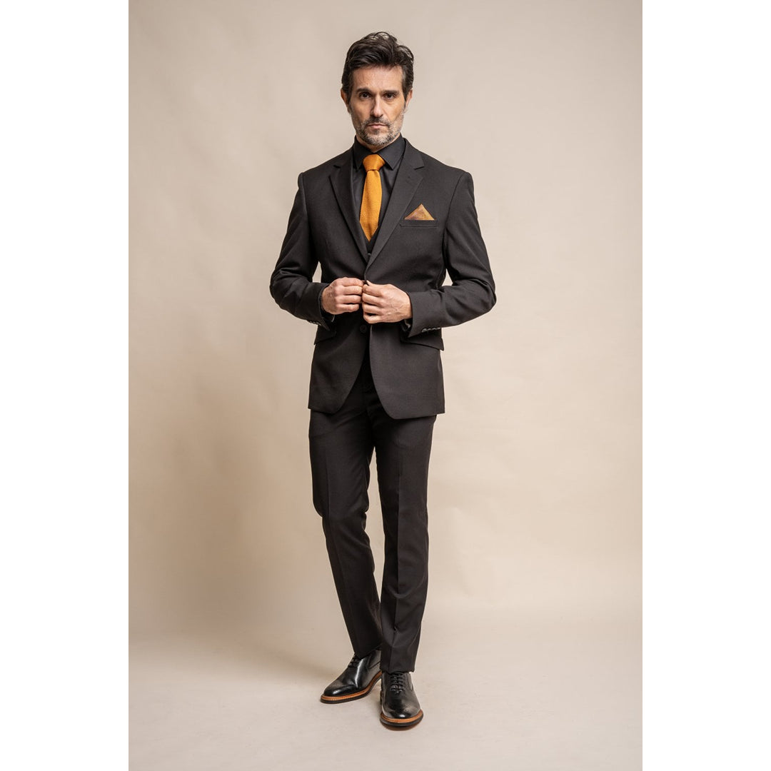 Marco - Men's Black Classic Blazer Waistcoat and Trousers