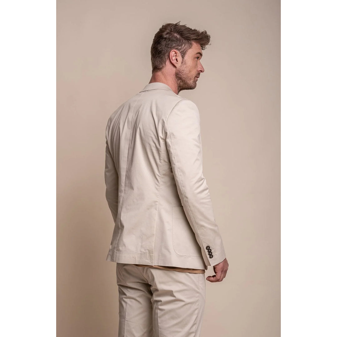 Mario - Blazer d'été beige coupe slim pour homme