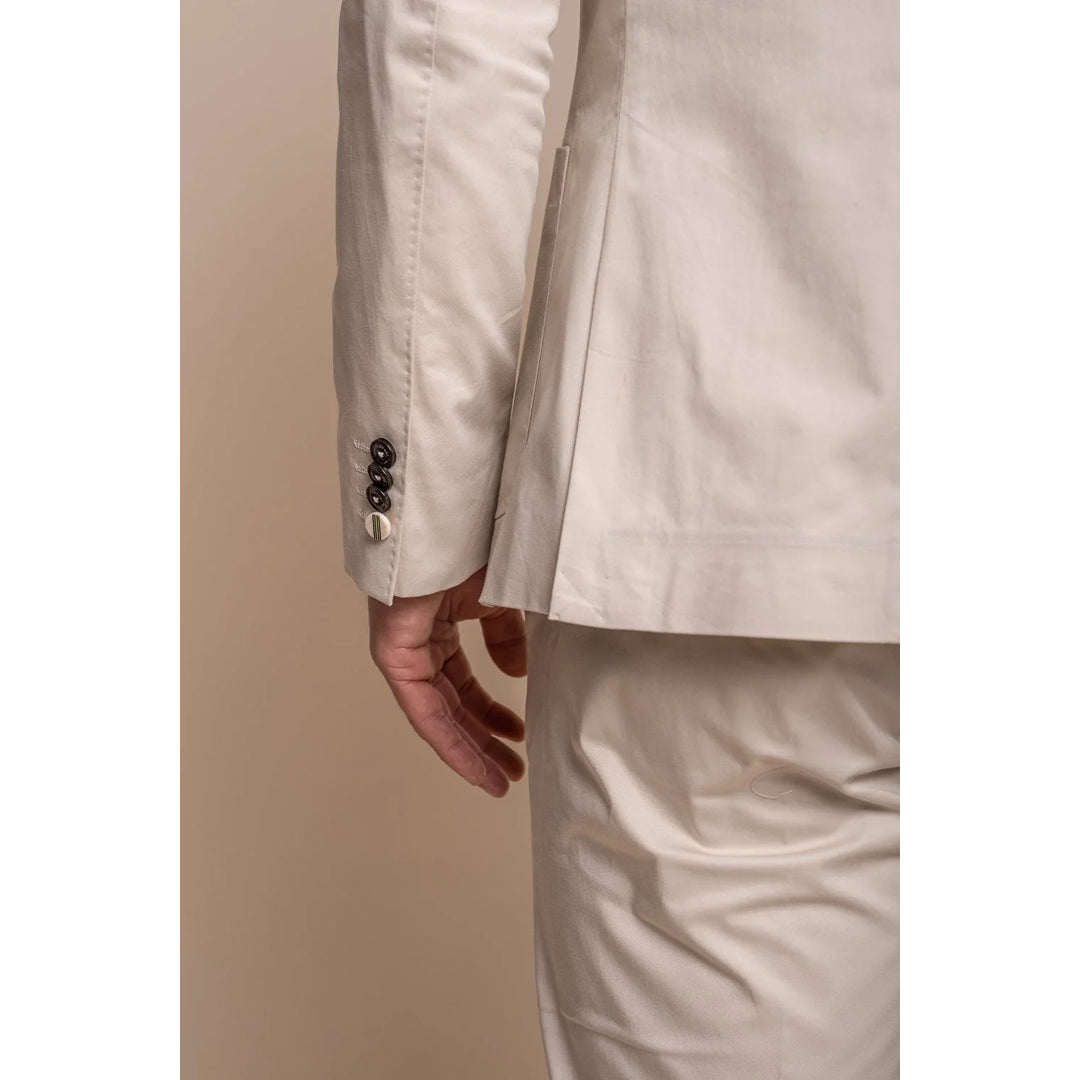 Mario - Blazer d'été beige coupe slim pour homme