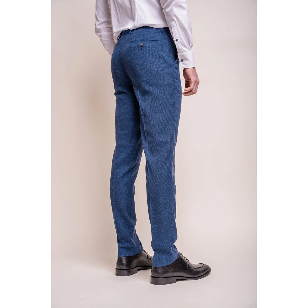 Miami - Men's Blue Crosshatch Trousers