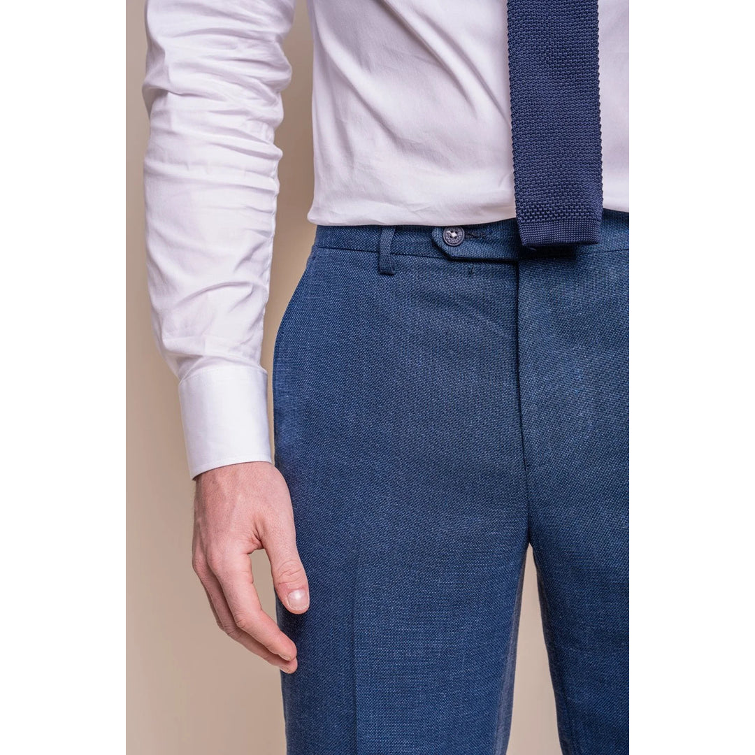 Miami - Men's Blue Crosshatch Trousers