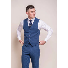 Miami - Gilet de mariage bleu pour homme