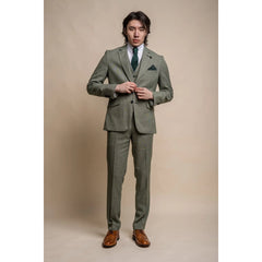 Miami - Men's Sage Green Blazer Waistcoat and Trousers