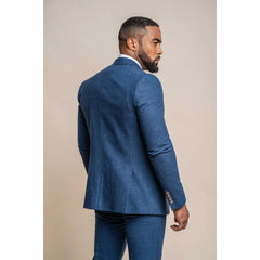 Orson - Blazer clásico de tweed azul para hombre