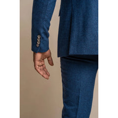 Orson - Blazer classique en tweed bleu pour hommes