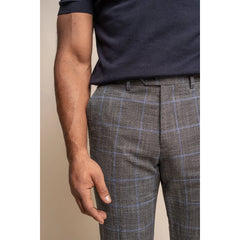 Power - Pantalón slim fit a cuadros de hombre de color gris