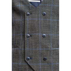 Power - Men's Grey Check Slim Fit Waistcoat
