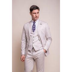 Valencia - traje de 3 piezas de 3 piezas de boda de crema clásica para hombres