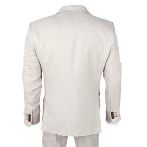 IM04 - Men's Beige 3 Piece Tailored Fit Wedding Suit - TruClothing.com - 6