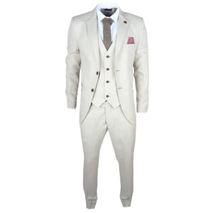 IM05 - Completo da Sposo Classico a 3 Pezzi Crema per Uomo - TruClothing.com - 2