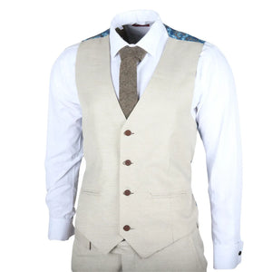 IM05 - Completo da Sposo Classico a 3 Pezzi Crema per Uomo - TruClothing.com - 5