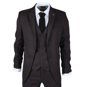IM06 - Grafitowy 3-częściowy garnitur męski klasyczny - TruClothing.com - 1
