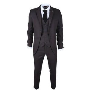IM06 - Grafitowy 3-częściowy garnitur męski klasyczny - TruClothing.com - 2