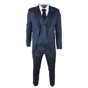 IM07 - Traje Clásico de 3 Piezas Azul Marino para Hombre - TruClothing.com - 2