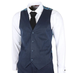 IM07 - Traje Clásico de 3 Piezas Azul Marino para Hombre - TruClothing.com - 5