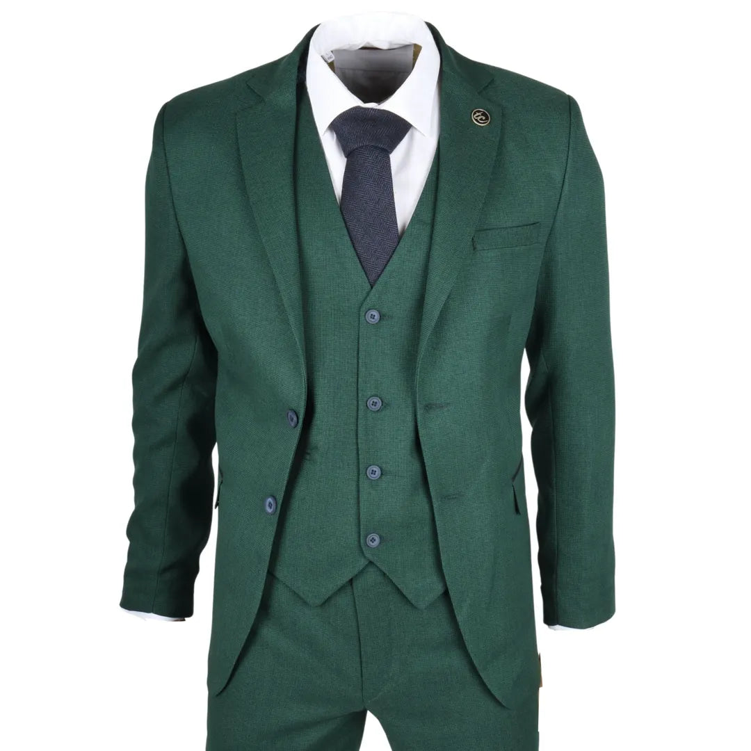 IM08 - Men's 3 Piece Green Classic Suit - TruClothing.com - 1