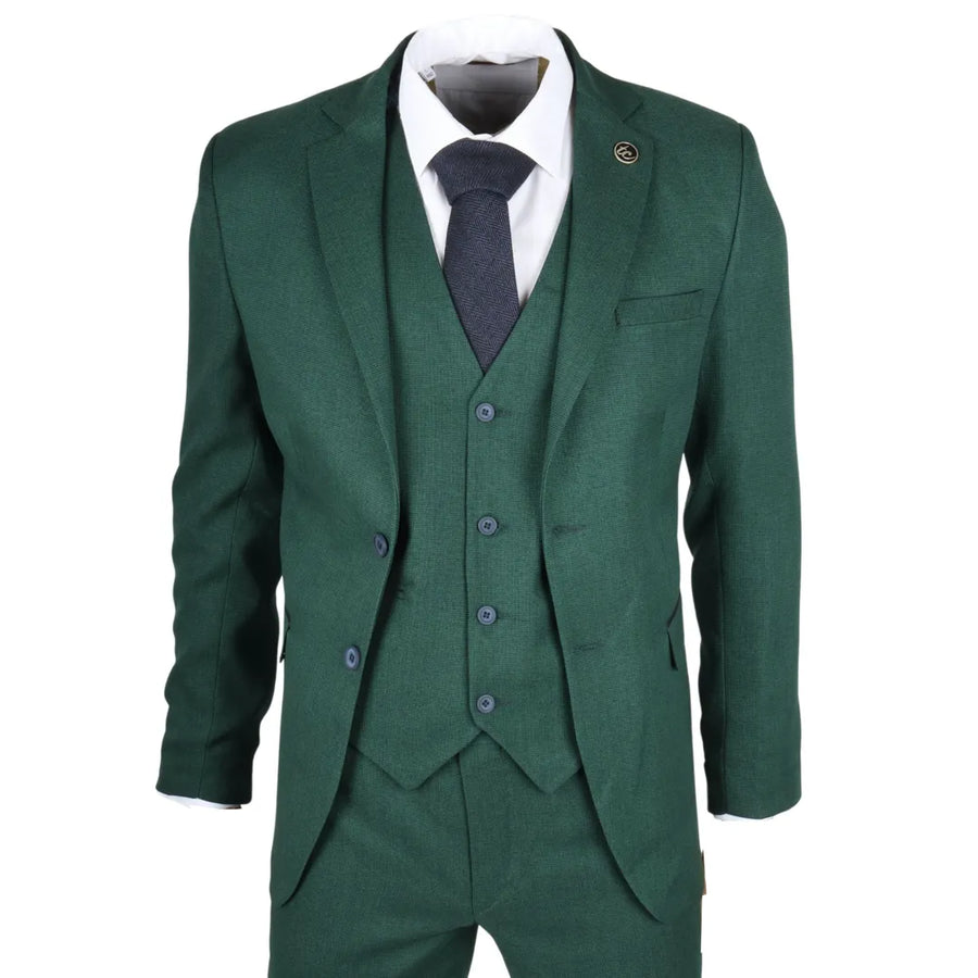 IM08 - Men's 3 Piece Green Classic Suit - TruClothing.com - 1