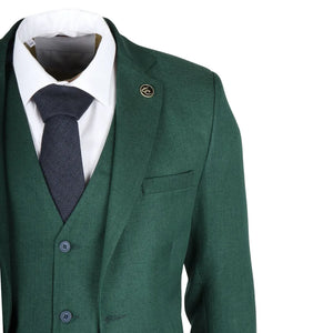 IM08 - Men's 3 Piece Green Classic Suit - TruClothing.com - 4