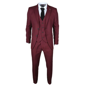 IM09 - Men's 3 Piece Burgundy Classic Suit - TruClothing.com - 2