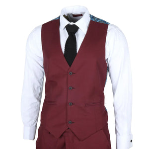 IM09 - Men's 3 Piece Burgundy Classic Suit - TruClothing.com - 5