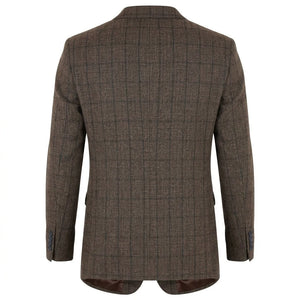 IM11 - Karierter Slim Fit Zweiknopf-Herrenblazer - Dunkelbraun - TruClothing.com - 12