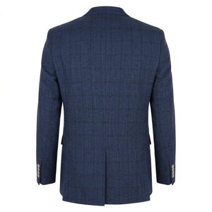 IM11 - Karierter Slim Fit Zweiknopf-Herrenblazer - Marineblau - TruClothing.com - 20