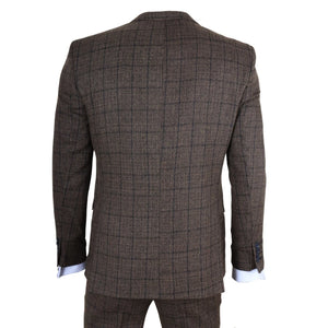 IM11 - Men's Dark Brown 3 Piece Plaid Check Suit - TruClothing.com - 7