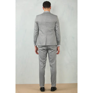 IM200 - Szary 3-częściowy garnitur ślubny męski Tailored Fit - TruClothing.com - 6