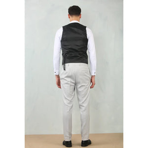 IM200 - Men's Light Grey Tailored Fit Wedding 3 Piece Suit - TruClothing.com - 5