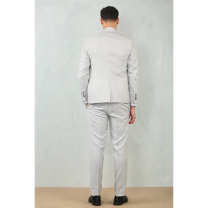 IM200 - Men's Light Grey Tailored Fit Wedding 3 Piece Suit - TruClothing.com - 6