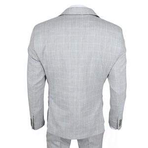 IM3 - Men's Grey Checked Tailored Fit Suit - TruClothing.com - 9