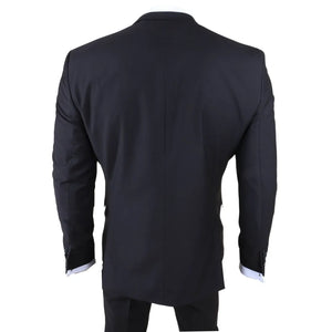 IM30 - Costume formel pour homme noir 3 pièces avec revers cousu - TruClothing.com - 6